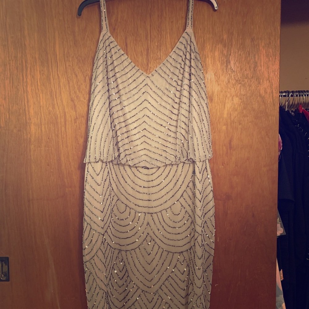 Gold sequin formal dress